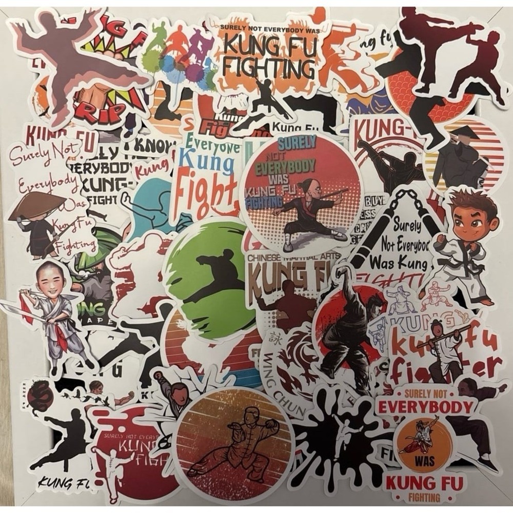 NEW 52pc Full Color Vinyl Kung Fu Martial Arts Stickers